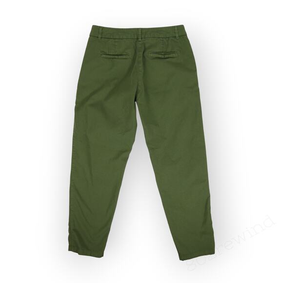 sz 6 ~ 42 Benetton Olive Washed Twill Stretch Cotton Chino Ankle - Picture 13 of 14
